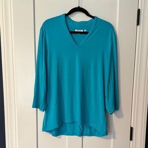 Teal V-Neck Women's Top